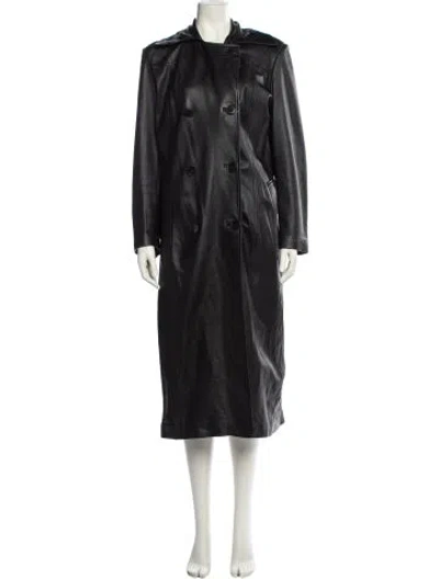 Pre-owned Silvia Y Mario Trench Coat In Black