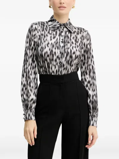 Silvian Heach Animal-print Buttoned Shirt In Multi