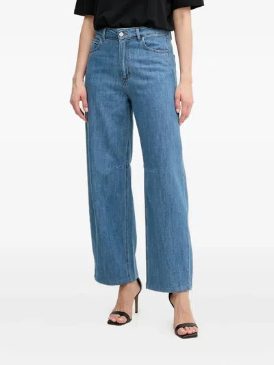 Silvian Heach Belted Jeans In Blue