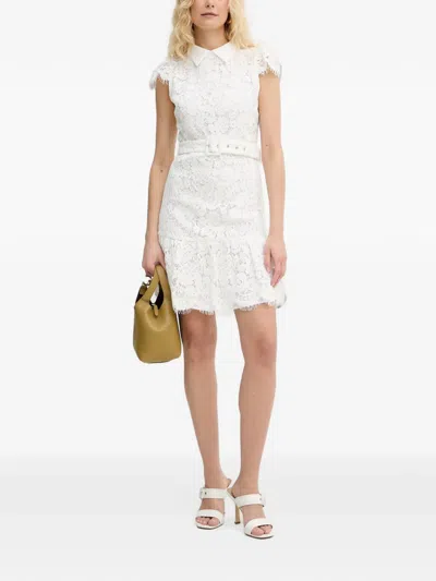 Silvian Heach Belted Lace Mini Dress In White