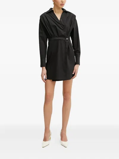 Silvian Heach Belted Shirt Dress In Black