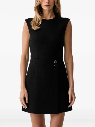 Silvian Heach Bouclé-knit Sleeveless Mini Dress In Black