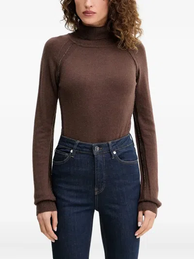 Silvian Heach 터틀 넥 장식 스웨터 In Brown