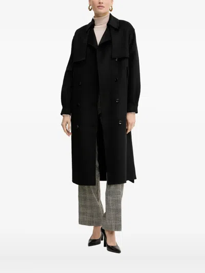 Silvian Heach Button Belted Coat In Black