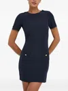Silvian Heach Button-detailed Short-sleeve Dress In Blue