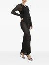 Silvian Heach Button-front Mesh Maxi Dress In Black