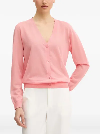 Silvian Heach Button V-neck Cardigan In Pink