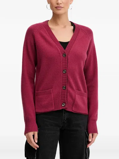 Silvian Heach Button V-neck Cardigan In Pink