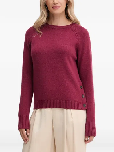 Silvian Heach Button-detail Sweater In Burgundy