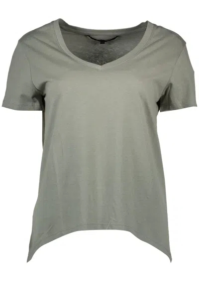 Silvian Heach Chic V-neck Green Tee With Logo Detailing