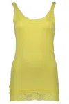 Silvian Heach Yellow Cotton Womens Tank With Lace Detail In Yellow