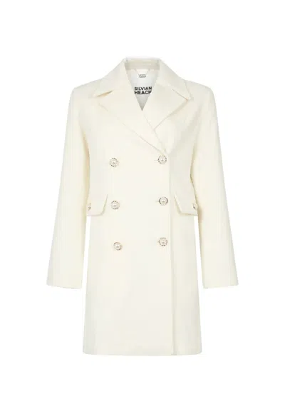 Silvian Heach Coat Bozhinov In White