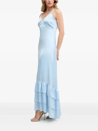 Silvian Heach Cross-back Maxi Dress In Blue