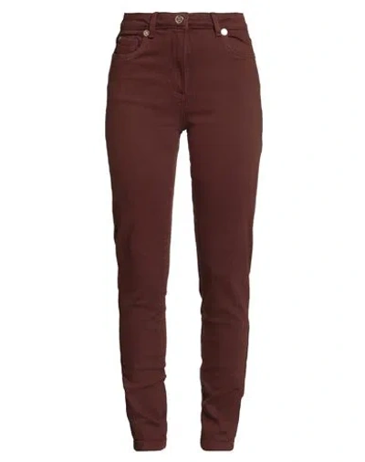 Silvian Heach Denim Woman Jeans Brown Size 28 Cotton, Elastane