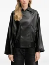 Silvian Heach Double-breasted Button Jacket In Black