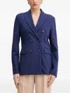 Silvian Heach Double-breasted Blazer In Blue
