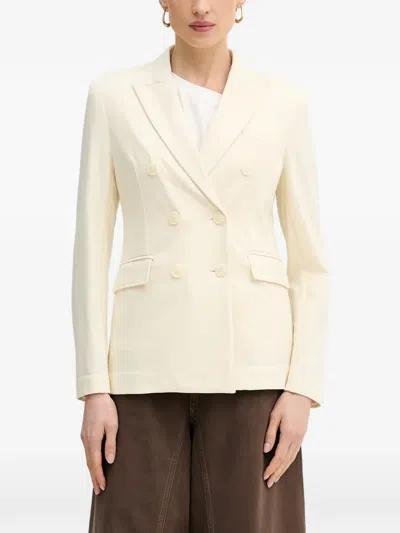 Silvian Heach Double-breasted Blazer In Neutral