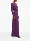 Silvian Heach Draped Long-sleeve Dress In Purple