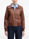 Silvian Heach Eldar Zip-up Bomber Jacket In Brown