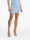 Silvian Heach Embellished Cable-knit Mini Fitted Skirt In Blue