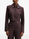 Silvian Heach Embellished-collar Jacket In Brown