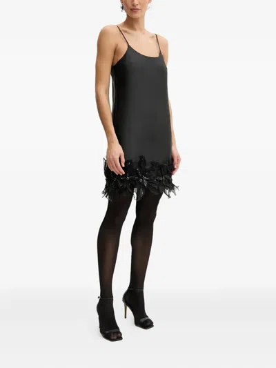 Silvian Heach Embellished-hemline Mini Dress In Black