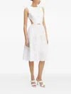 Silvian Heach Embroidered Cut-out Midi Dress In White