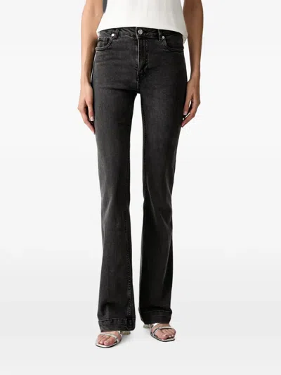 Silvian Heach Faded-effect Flared Jeans In Black