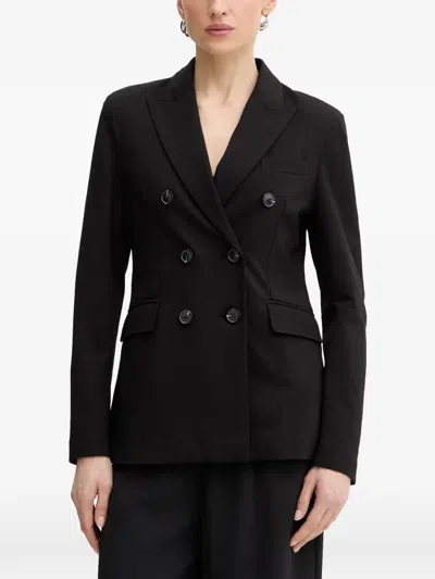Silvian Heach Fastise Double-breasted Peak-lapels Blazer In Black