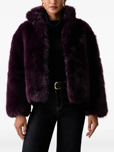 Silvian Heach Faux-fur Oversized-fit Jacket In Brown