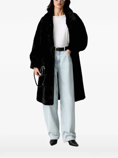 Silvian Heach Faux-fur Single-breasted Coat In Multi