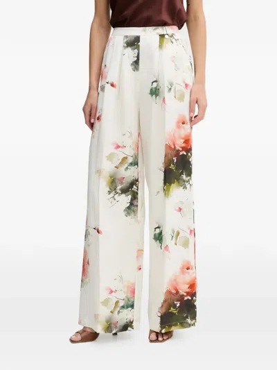 Silvian Heach Floral Palazzo Pants In White