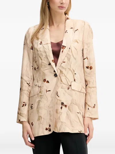 Silvian Heach Floral-print Blazer In Neutral