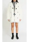 Silvian Heach Fur Coat In White