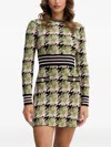 Silvian Heach Geometric-pattern Mini Dress In Green