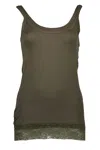 Silvian Heach Green Cotton Women Tank In Green