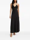 Silvian Heach Halter-neck Gathered Maxi Dress In Black