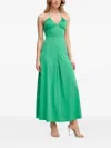 Silvian Heach Halter-neck Maxi Dress In Green