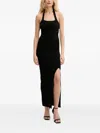 Silvian Heach Halter-neck Ribbed Knit Midi Dress In Black