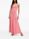Silvian Heach Halterneck Midi Day Dress In Pink