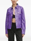 Silvian Heach High-shine Button-fastening Jacket In Purple