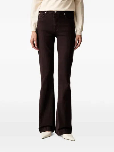 Silvian Heach High-waisted Bootcut Jeans In Brown