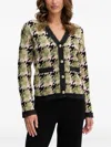 Silvian Heach Houndstooth Button-down Cardigan In Green