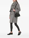 Silvian Heach Houndstooth Double-breasted Coat In Black