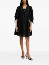 Silvian Heach Lace-up Tiered Mini Dress In Black