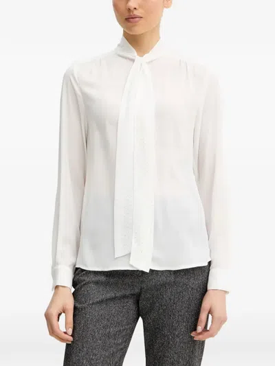 Silvian Heach Long-sleeve Embellishment Shirt In White