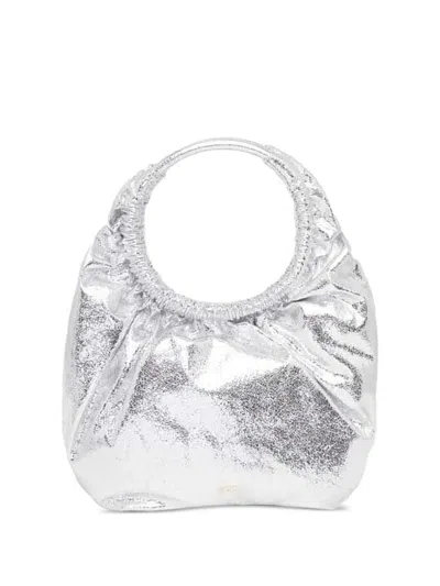 Silvian Heach Metallic Ring-handle Tote Bag In Silver