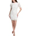 Silvian Heach Puff-sleeve Lace Mini-dress In White