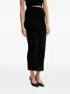 Silvian Heach Open-knit Midi Skirt In Black