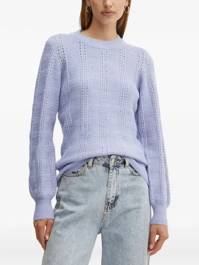 Silvian Heach Openwork Long Sleeve Knitwear In Blue